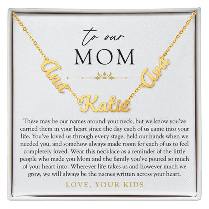 Mom Custom Children Name Necklace | The Names in Your Heart