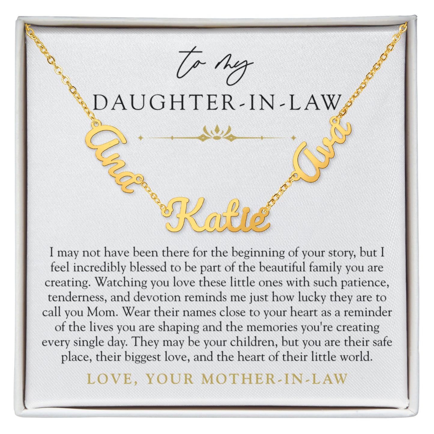 Daughter In Law Children's Name Necklace | The Heart of Their World