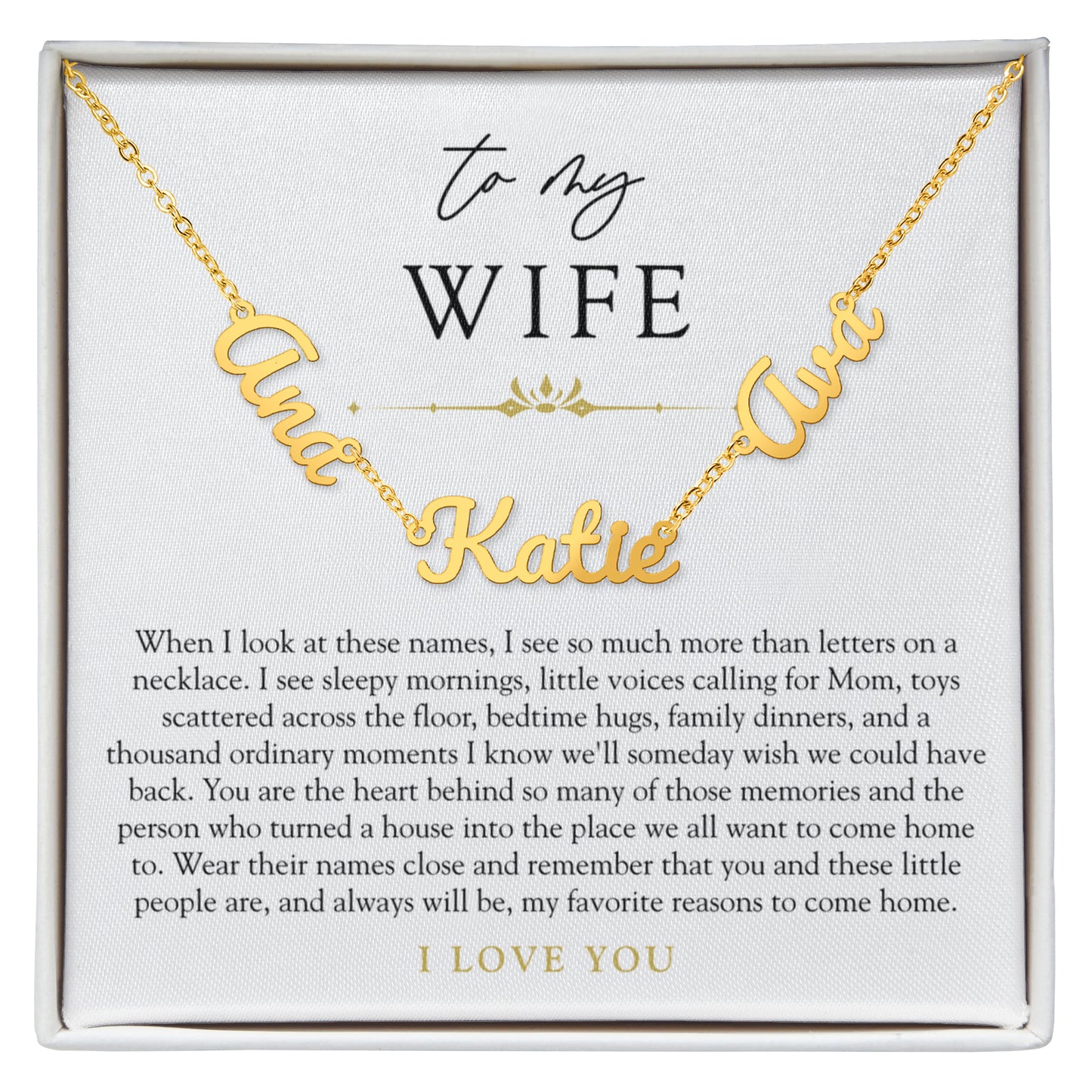 Wife Custom Children's Name Necklace | Reasons I Love Coming Home