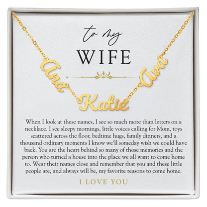 Wife Custom Children's Name Necklace | Reasons I Love Coming Home