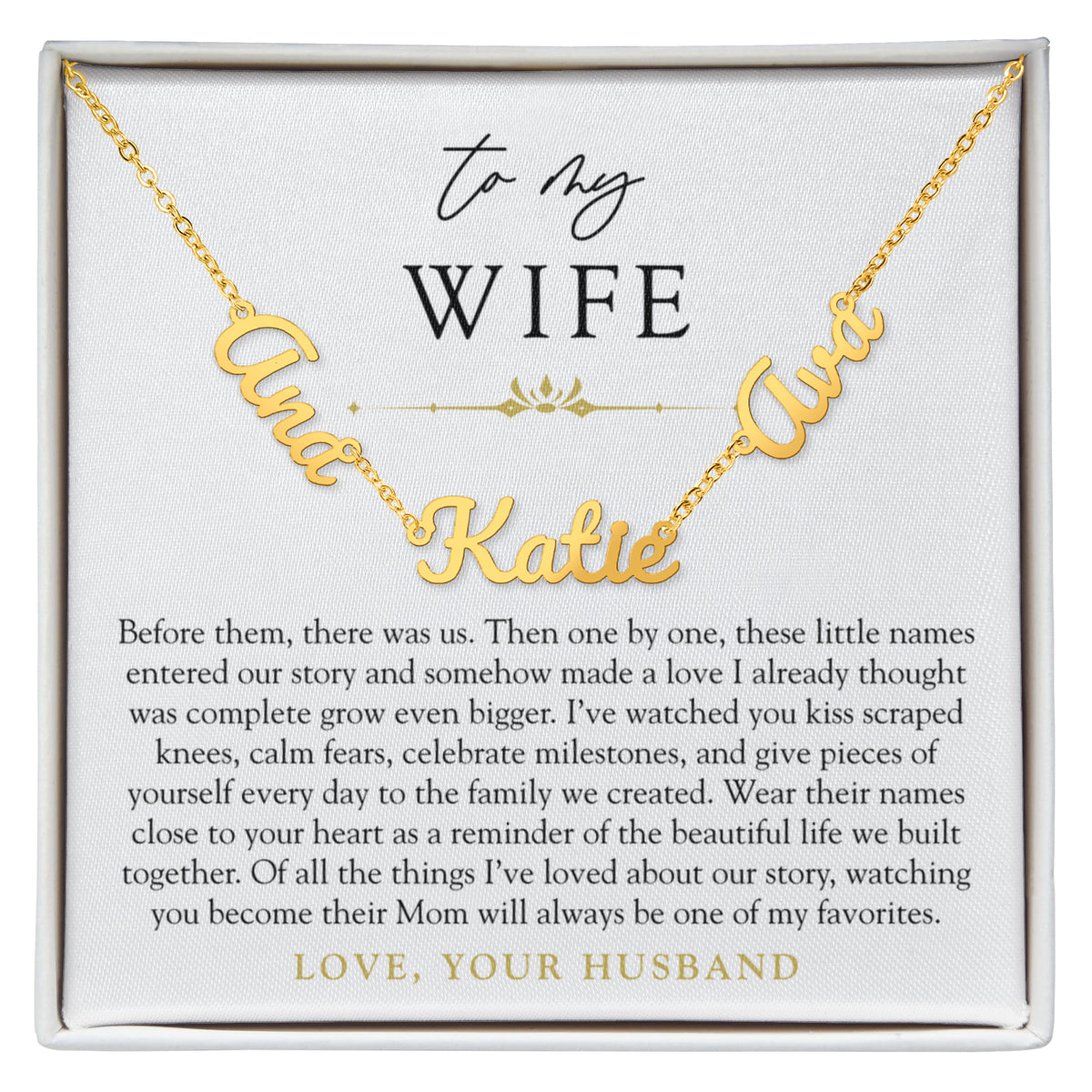 Wife Custom Children's Name Necklace | Our Greatest Love Story