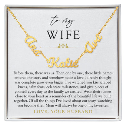 Wife Custom Children's Name Necklace | Our Greatest Love Story