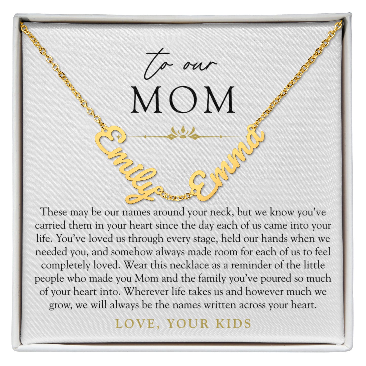 Mom Custom Children Name Necklace | The Names in Your Heart