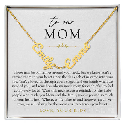 Mom Custom Children Name Necklace | The Names in Your Heart