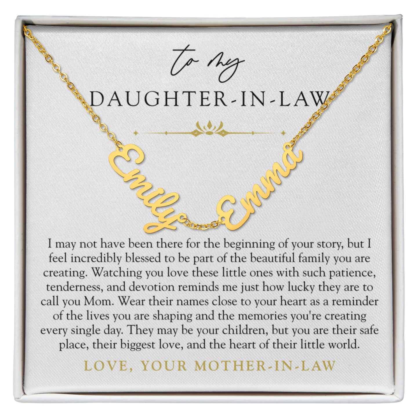 Daughter In Law Children's Name Necklace | The Heart of Their World