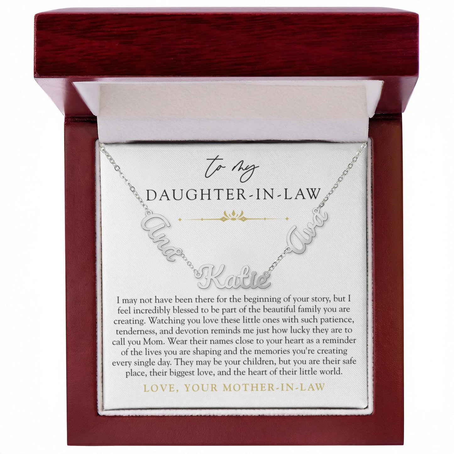 Daughter In Law Children's Name Necklace | The Heart of Their World