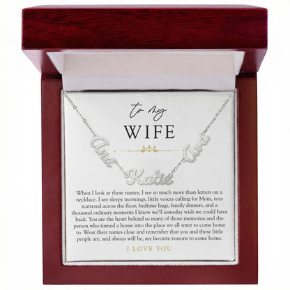 Wife Custom Children's Name Necklace | Reasons I Love Coming Home