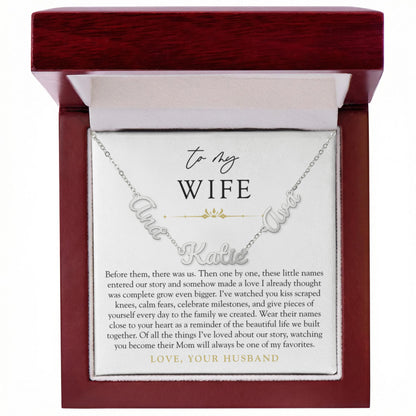 Wife Custom Children's Name Necklace | Our Greatest Love Story