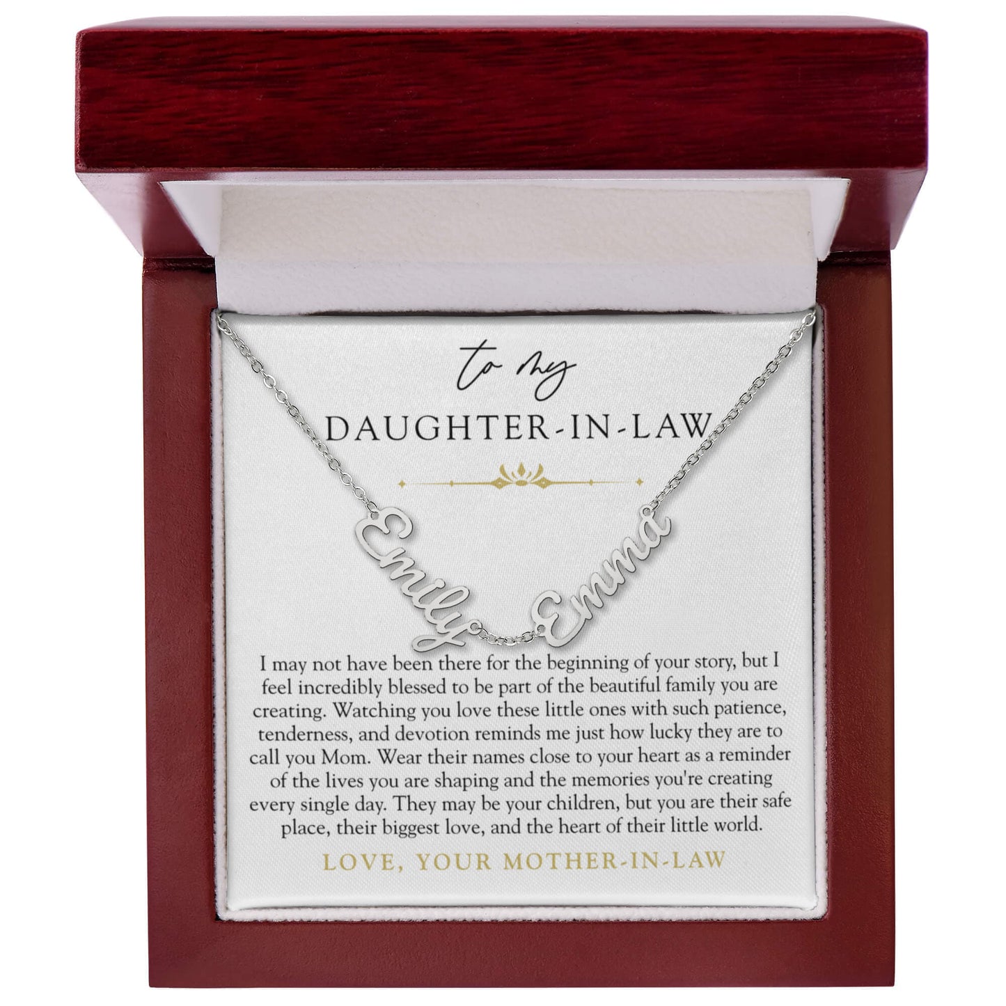 Daughter In Law Children's Name Necklace | The Heart of Their World