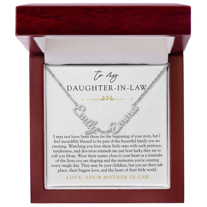 Daughter In Law Children's Name Necklace | The Heart of Their World