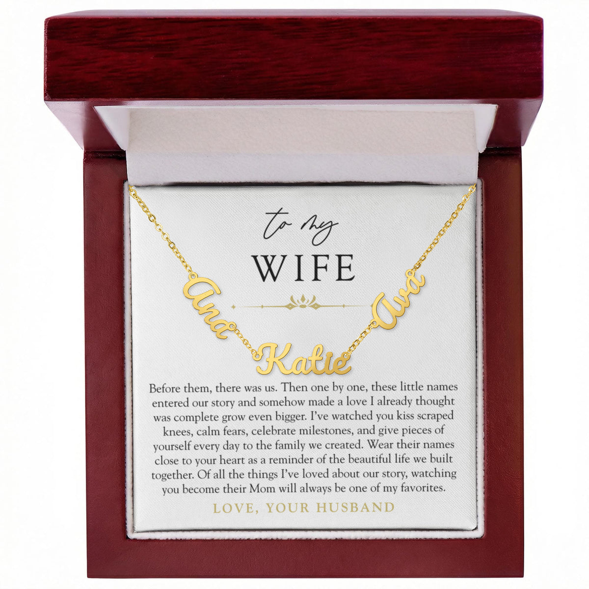 Wife Custom Children's Name Necklace | Our Greatest Love Story