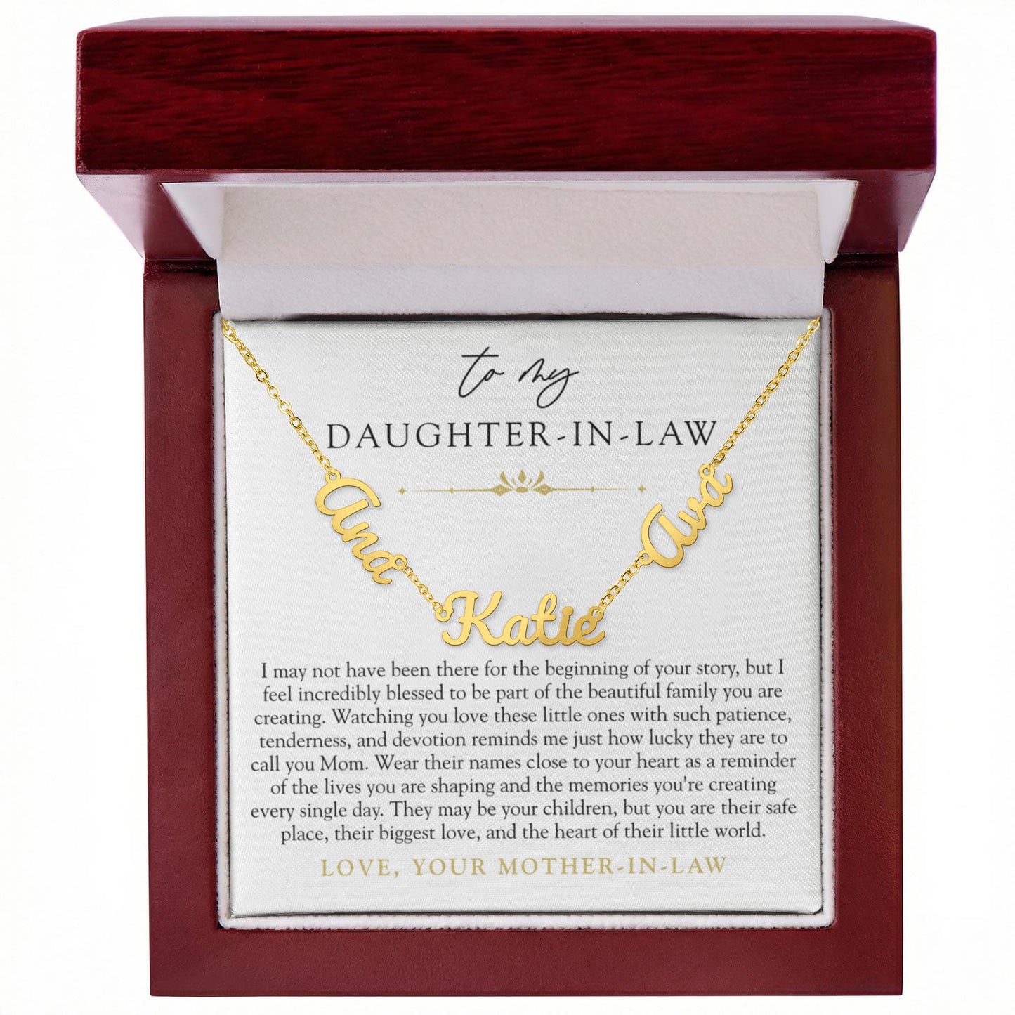 Daughter In Law Children's Name Necklace | The Heart of Their World