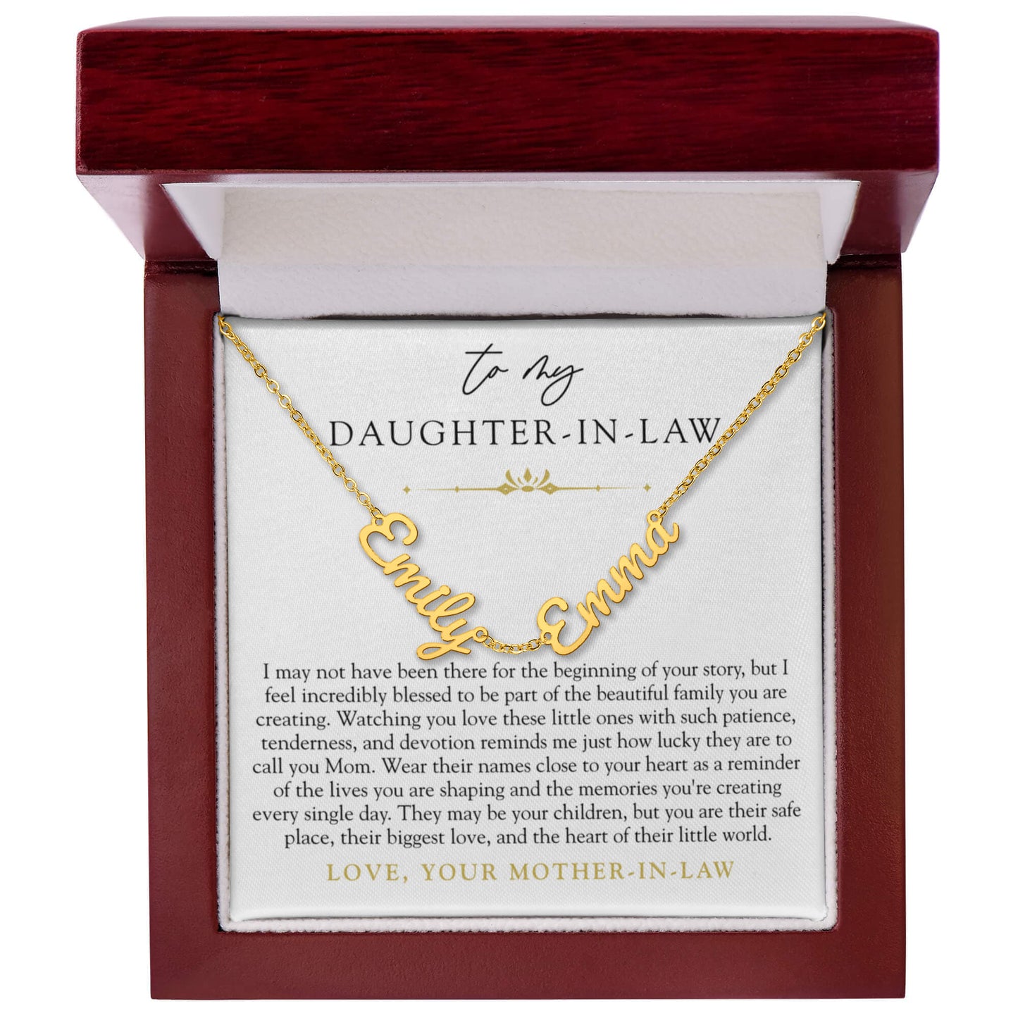 Daughter In Law Children's Name Necklace | The Heart of Their World