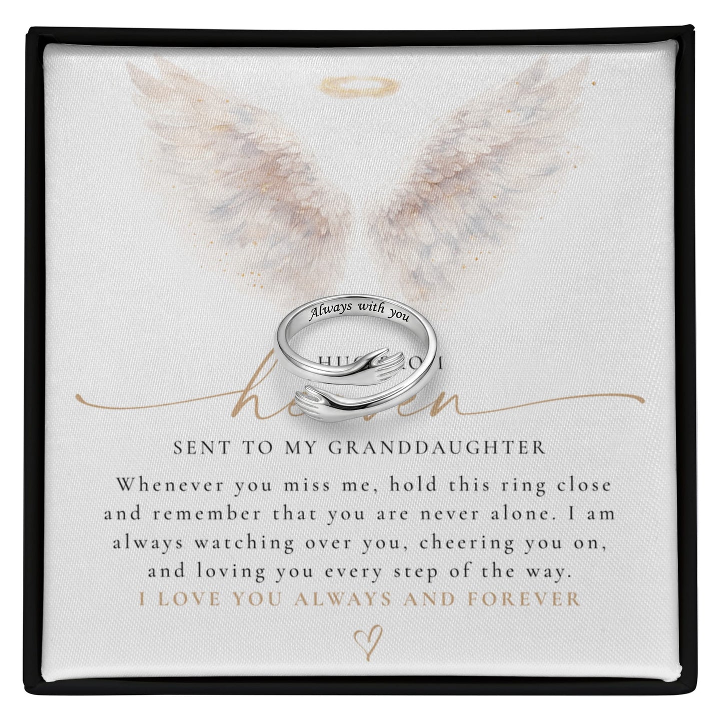 To My Granddaughter | A Hug Sent From Heaven Ring