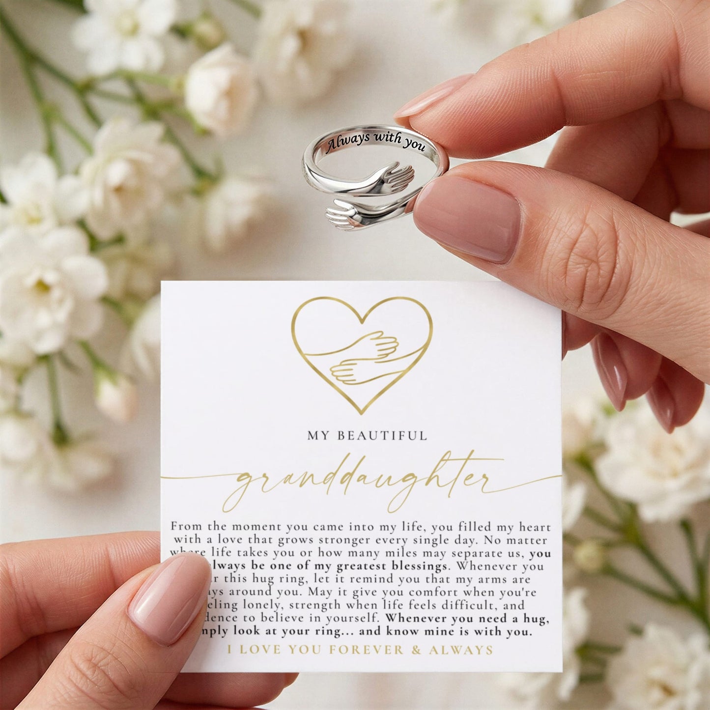 To My Granddaughter Hug Ring | Always With You
