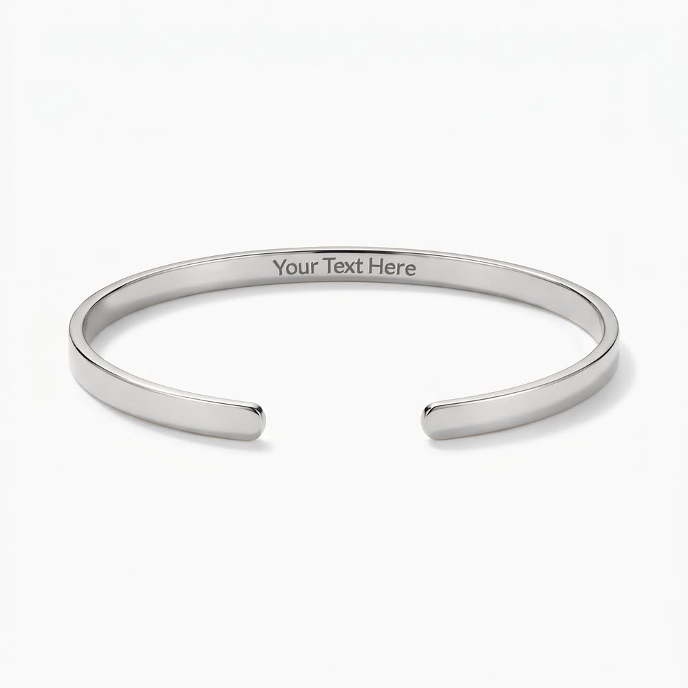 Daughter From Mom Custom Engraved Cuff Bracelet | Never Forget The Woman You Are Blush