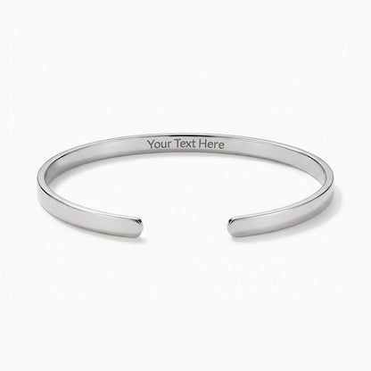 Daughter From Mom Custom Engraved Cuff Bracelet | Never Forget The Woman You Are Blush