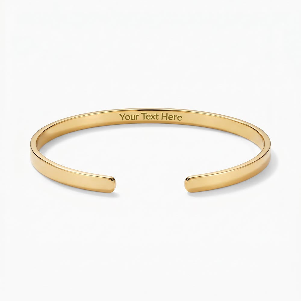 Daughter From Mom Custom Engraved Cuff Bracelet | Never Forget The Woman You Are Blush