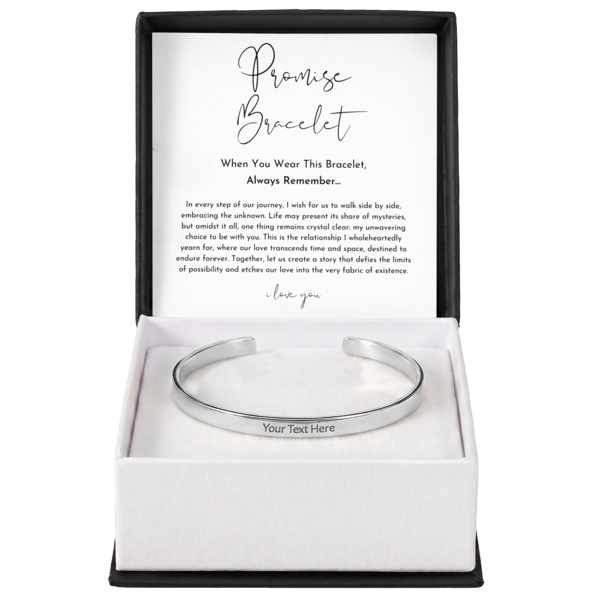 Custom Engraved Promise Cuff Bracelet