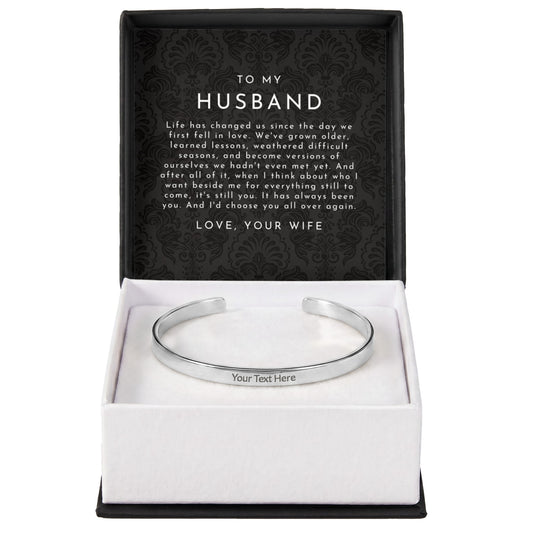 Husband Custom Engraved Cuff Bracelet | Still You