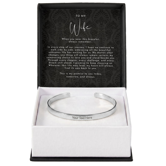 Custom Engraved Wife Promise Cuff Bracelet | Always Remember