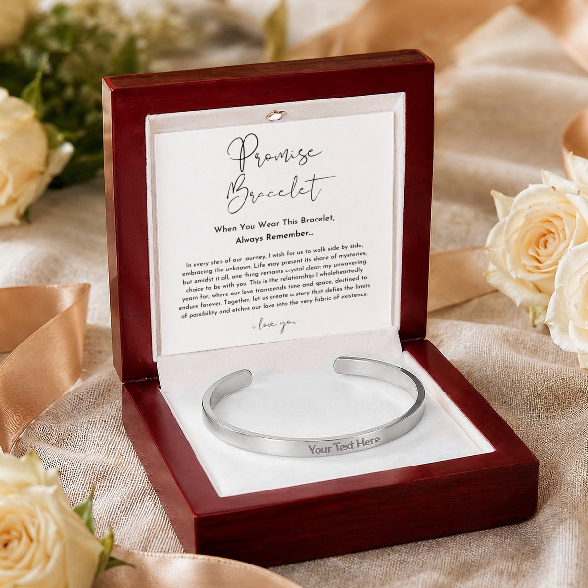 Custom Engraved Promise Cuff Bracelet
