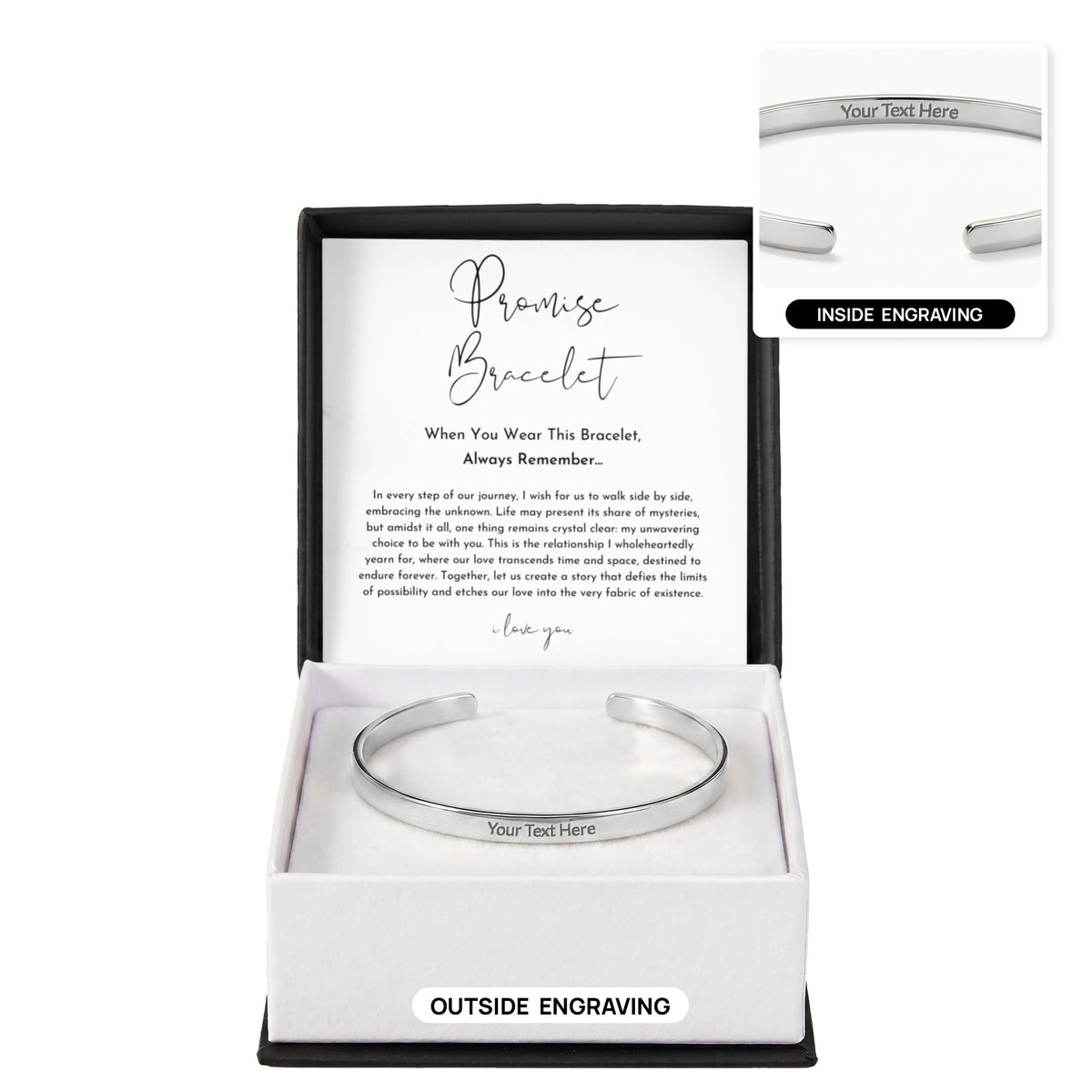 Custom Engraved Promise Cuff Bracelet