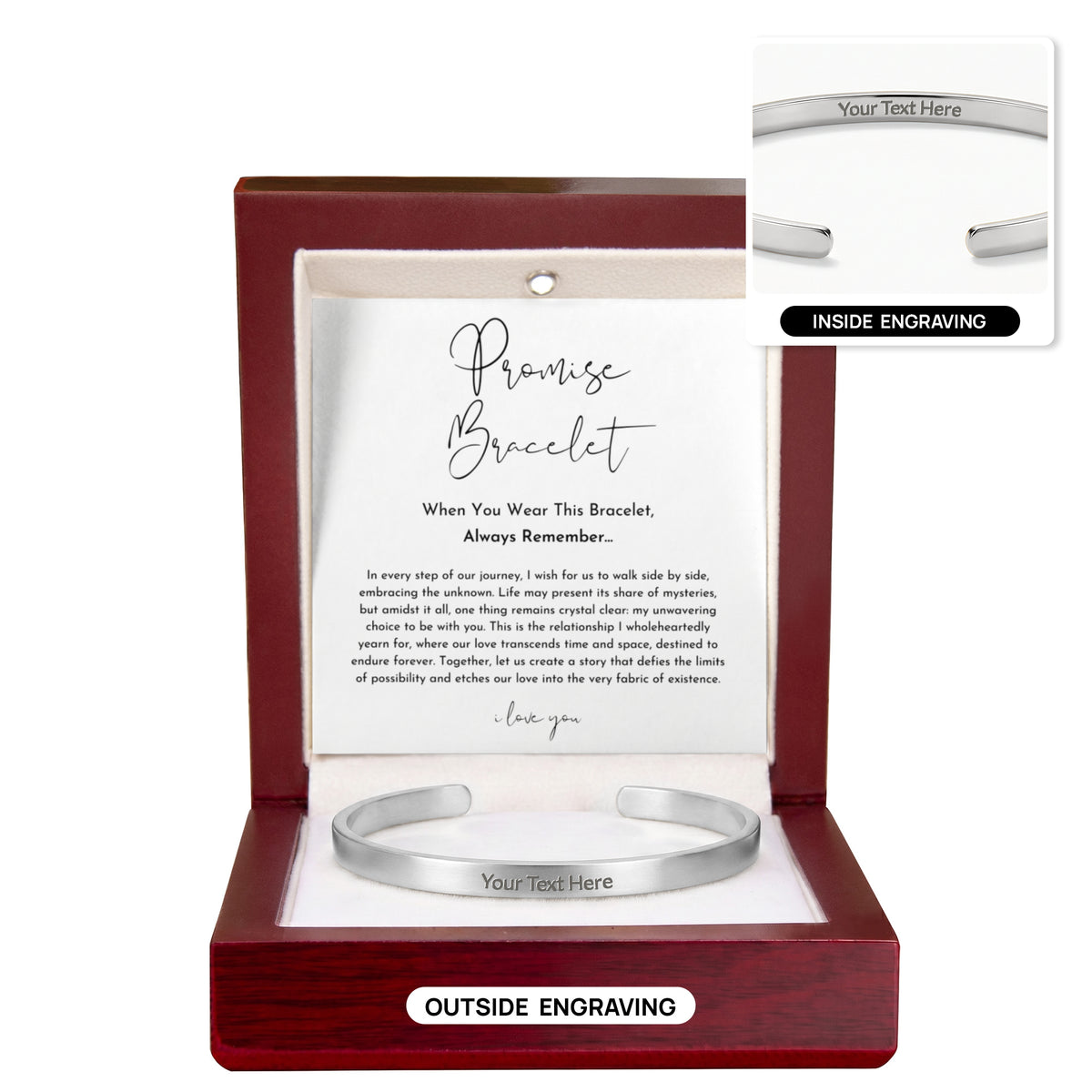 Custom Engraved Promise Cuff Bracelet