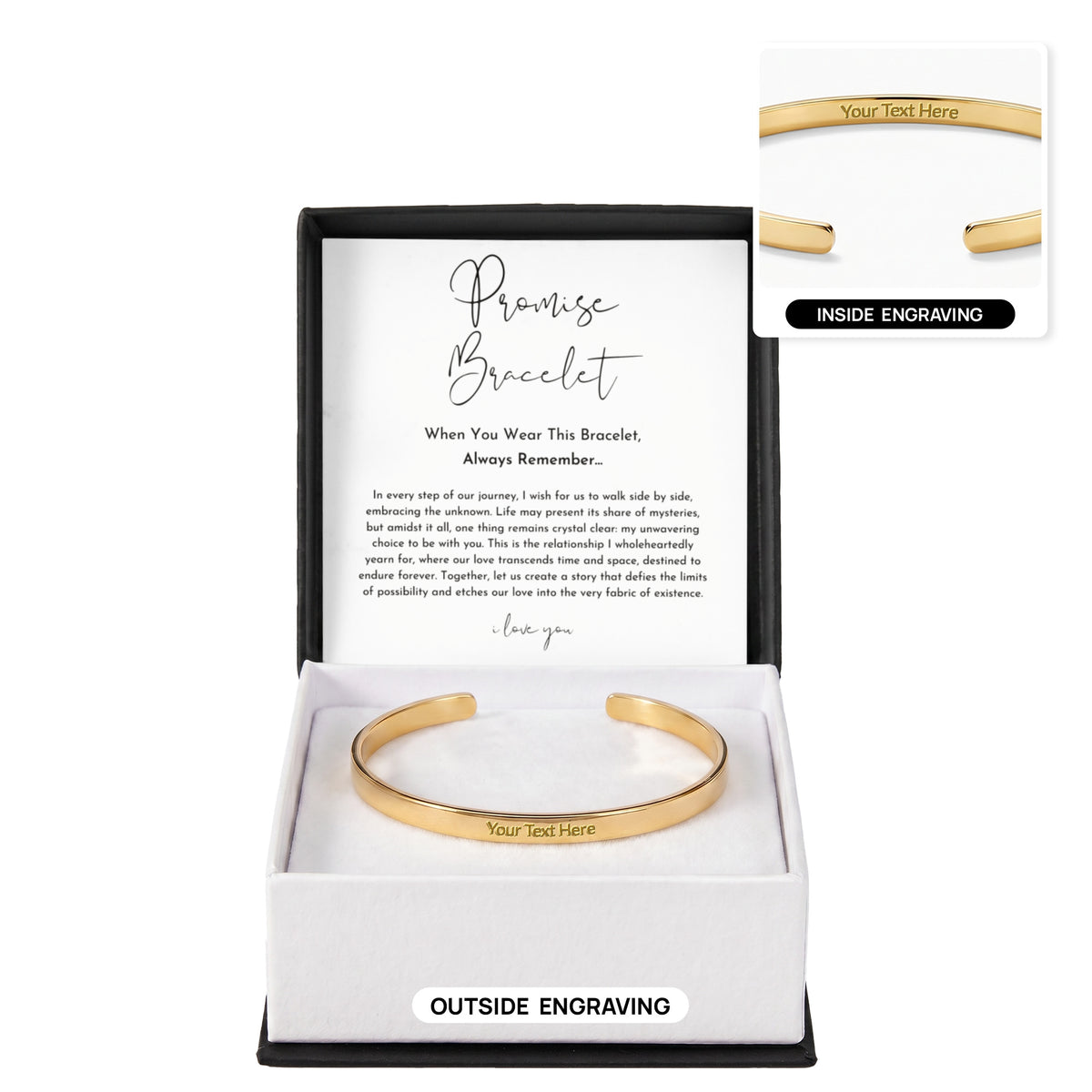 Custom Engraved Promise Cuff Bracelet