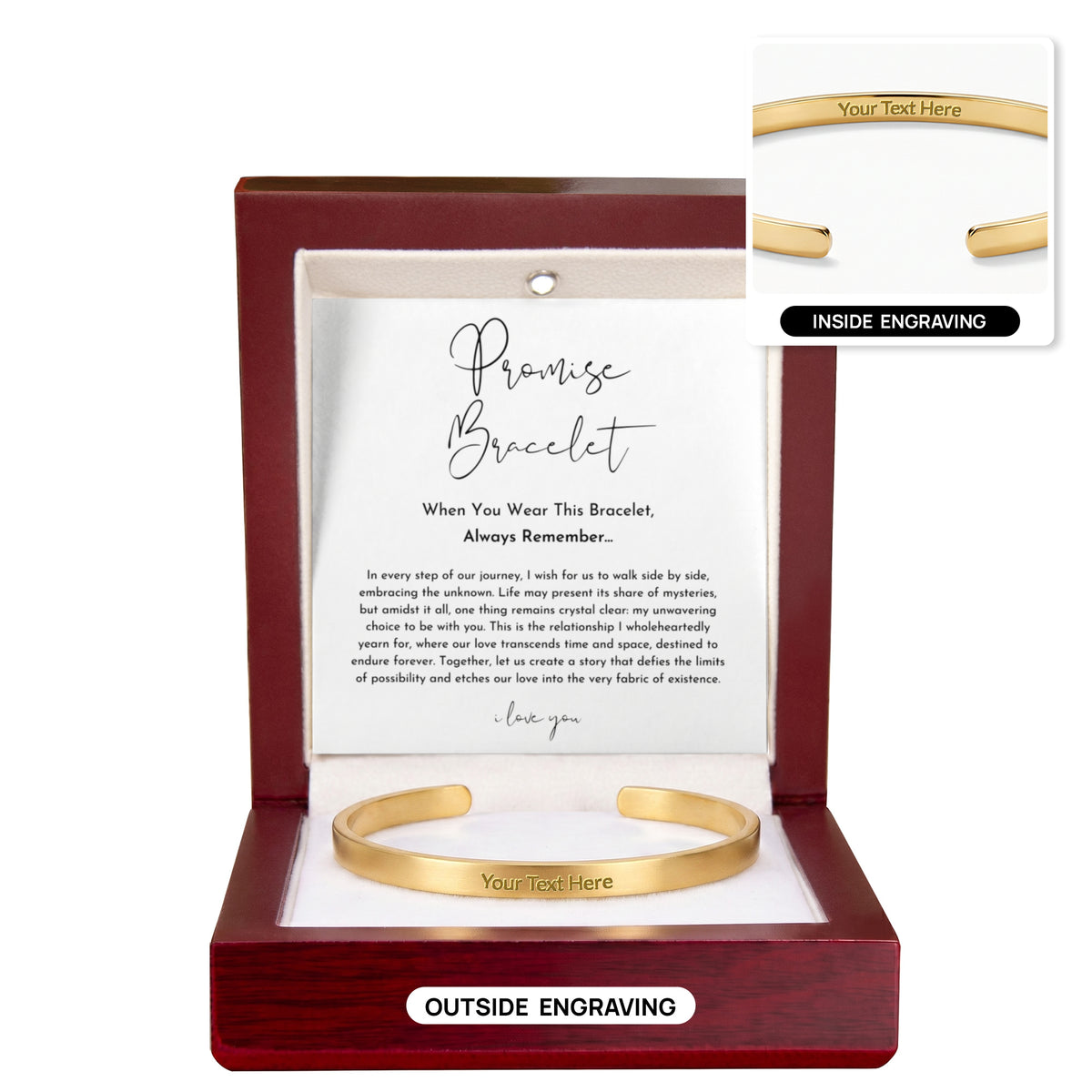 Custom Engraved Promise Cuff Bracelet