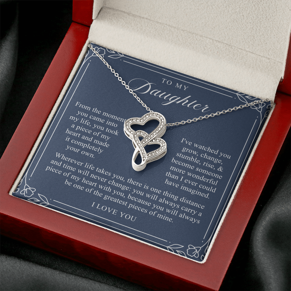 Daughter Heart To Heart Necklace | A Piece of My Heart Navy & Floral