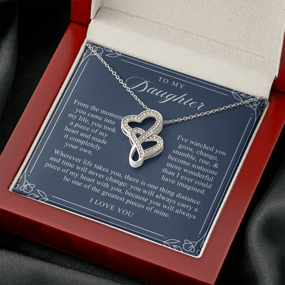 Daughter Heart To Heart Necklace | A Piece of My Heart Navy & Floral