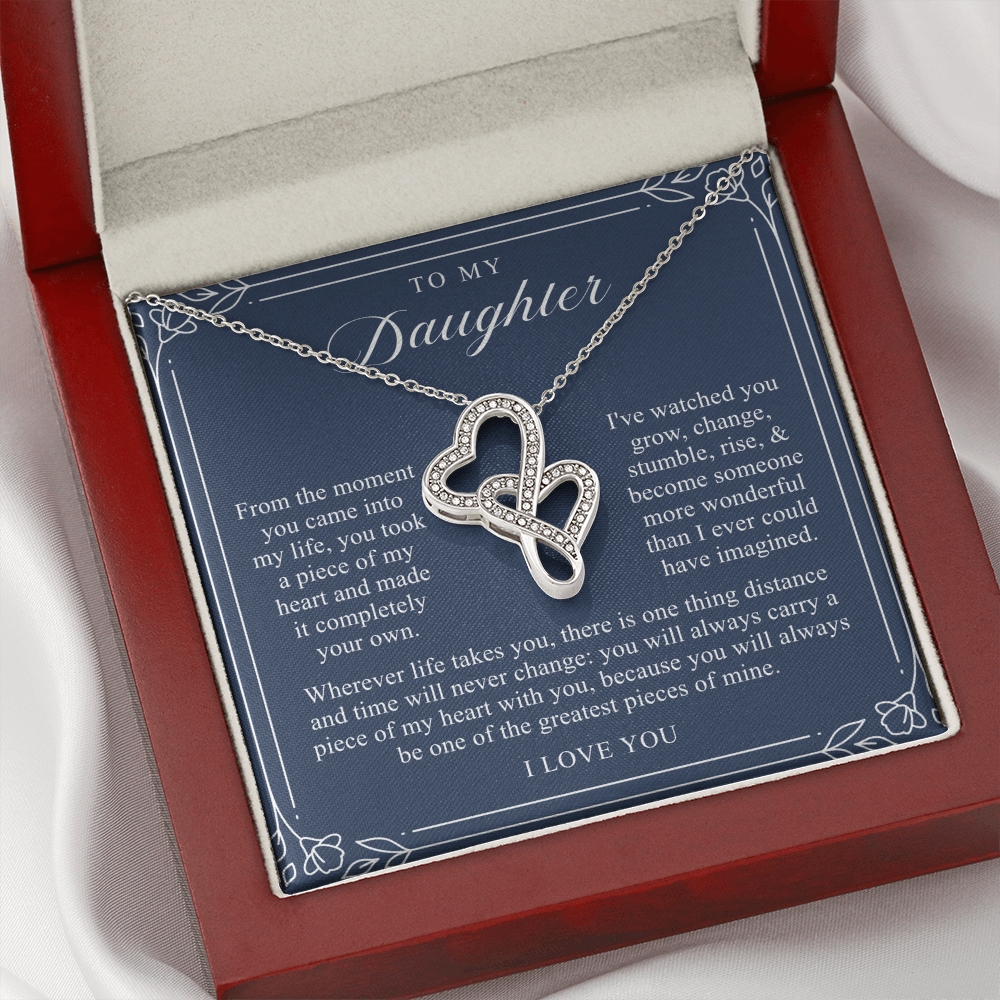 Daughter Heart To Heart Necklace | A Piece of My Heart Navy & Floral