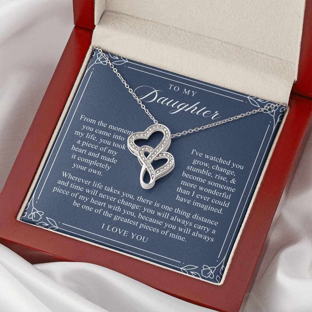 Daughter Heart To Heart Necklace | A Piece of My Heart Navy & Floral