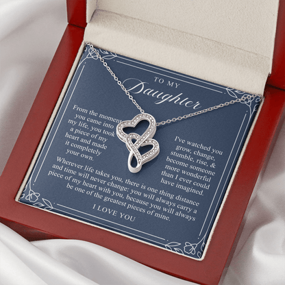 Daughter Heart To Heart Necklace | A Piece of My Heart Navy & Floral