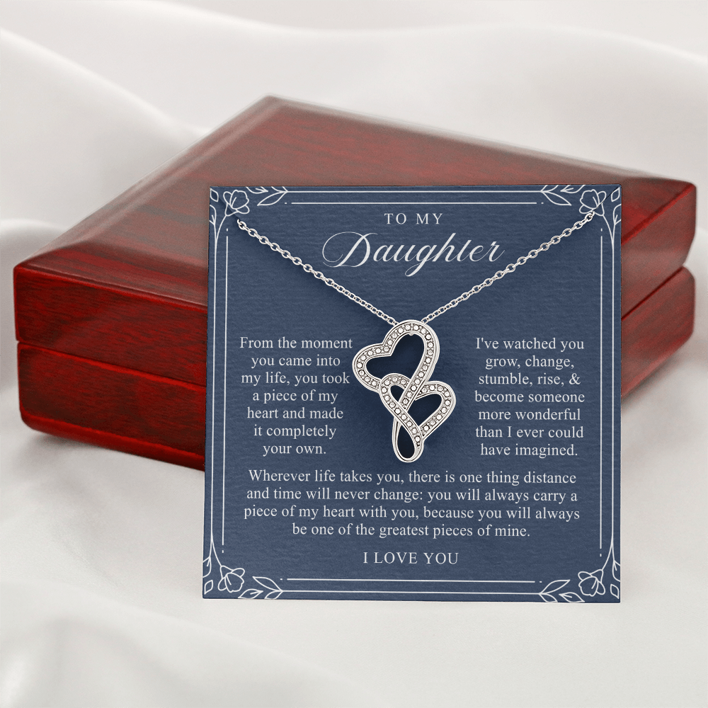 Daughter Heart To Heart Necklace | A Piece of My Heart Navy & Floral