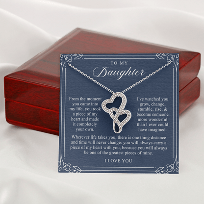Daughter Heart To Heart Necklace | A Piece of My Heart Navy & Floral