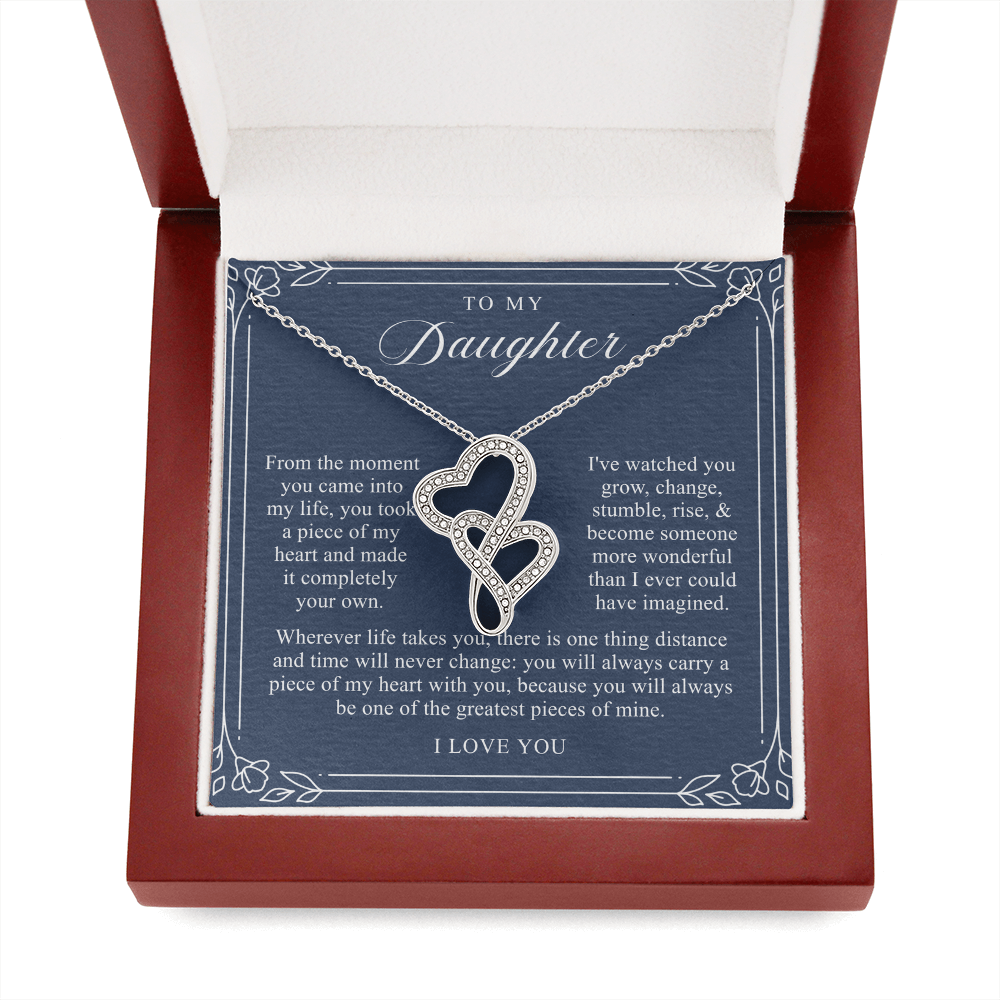 Daughter Heart To Heart Necklace | A Piece of My Heart Navy & Floral