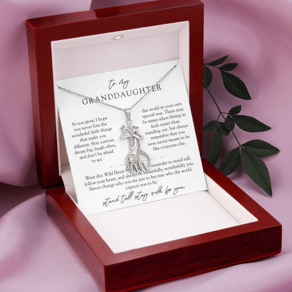 Granddaughter Wild Heart Giraffe Necklace
