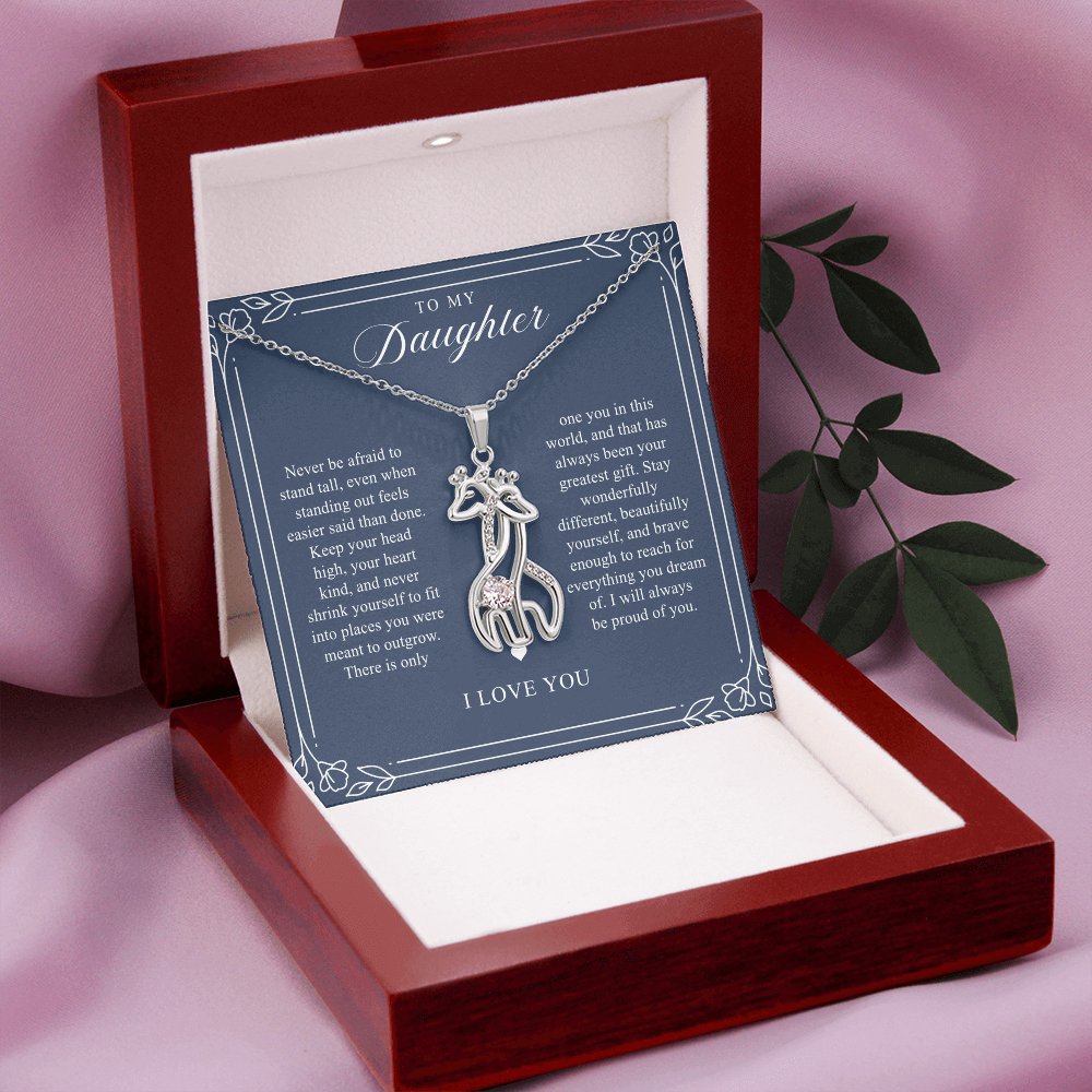 Daughter Giraffe Necklace | Stand Tall Navy & Floral