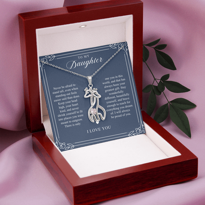 Daughter Giraffe Necklace | Stand Tall Navy & Floral