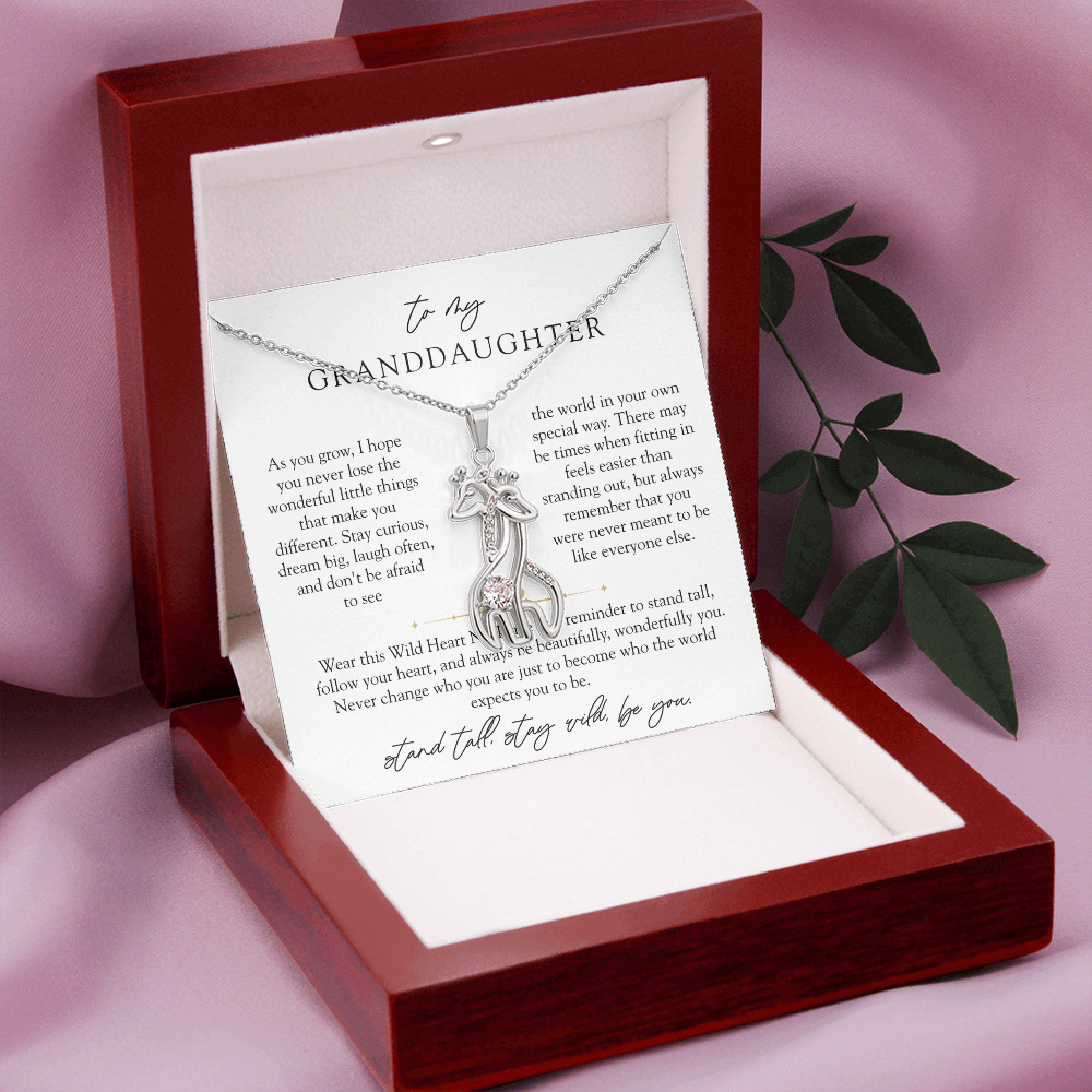 Granddaughter Wild Heart Giraffe Necklace