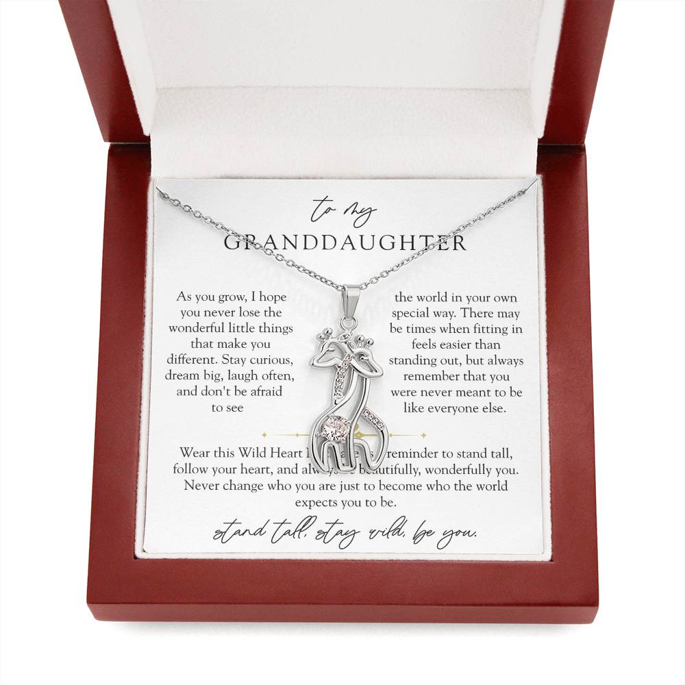Granddaughter Wild Heart Giraffe Necklace