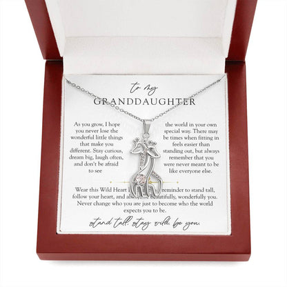 Granddaughter Wild Heart Giraffe Necklace