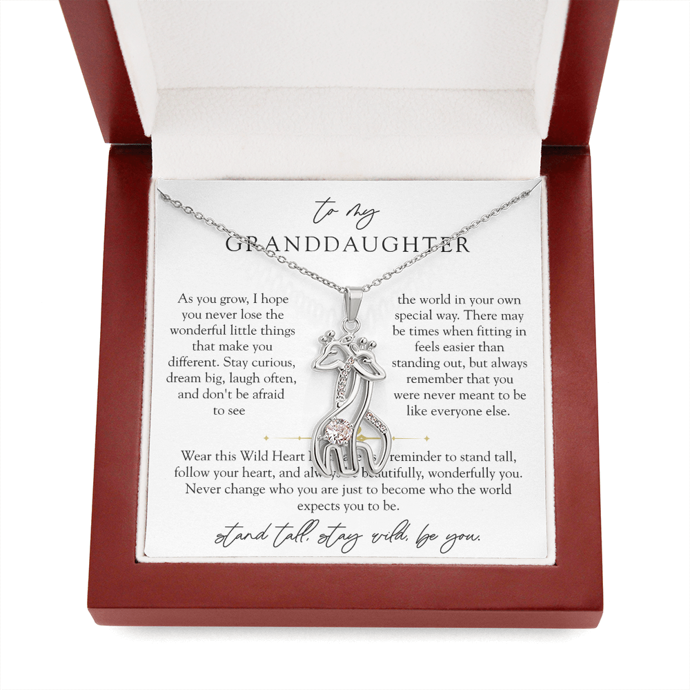 Granddaughter Wild Heart Giraffe Necklace
