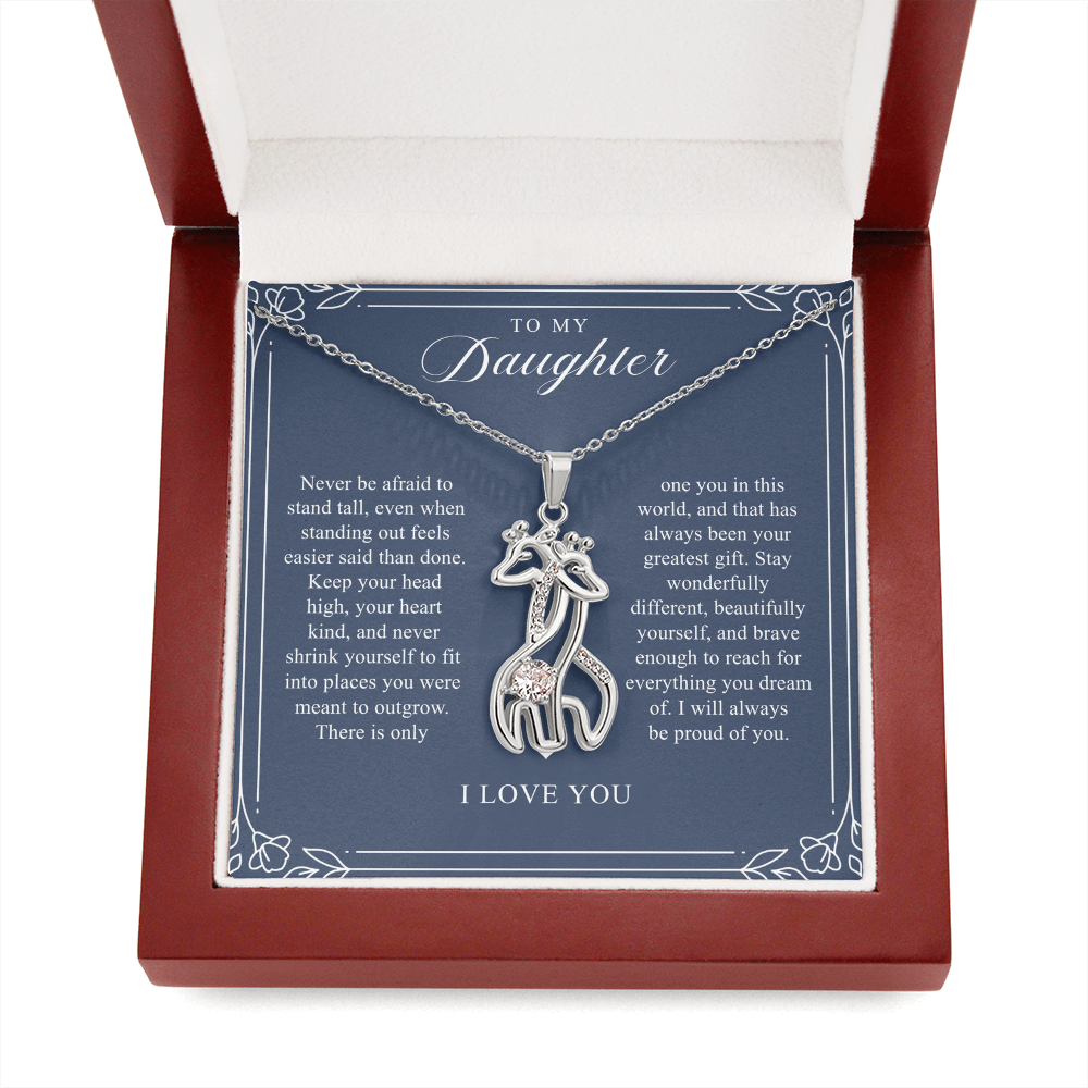 Daughter Giraffe Necklace | Stand Tall Navy & Floral