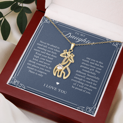 Daughter Giraffe Necklace | Stand Tall Navy & Floral