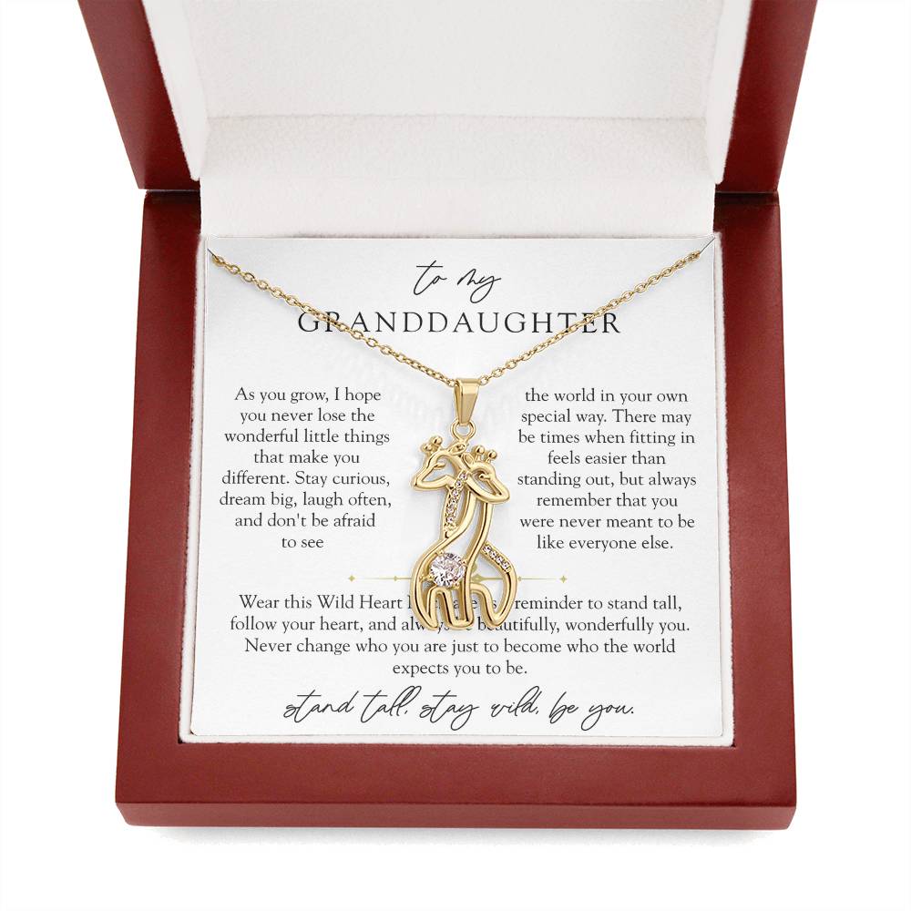 Granddaughter Wild Heart Giraffe Necklace