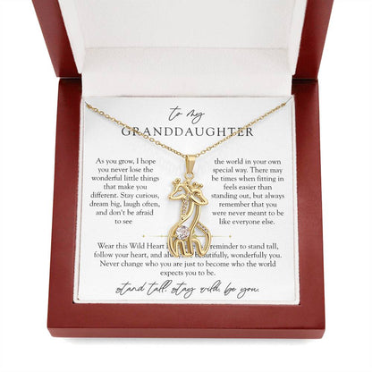 Granddaughter Wild Heart Giraffe Necklace
