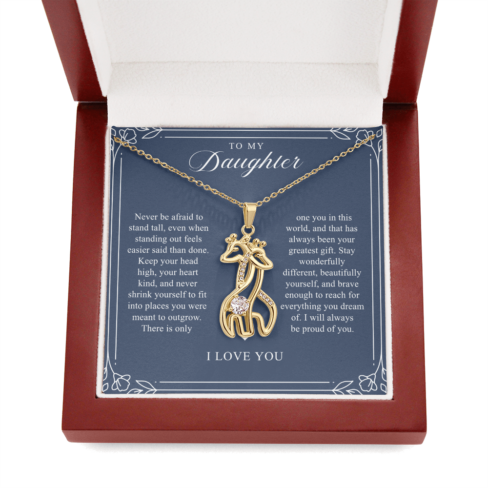 Daughter Giraffe Necklace | Stand Tall Navy & Floral